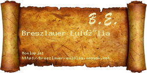 Breszlauer Eulália névjegykártya